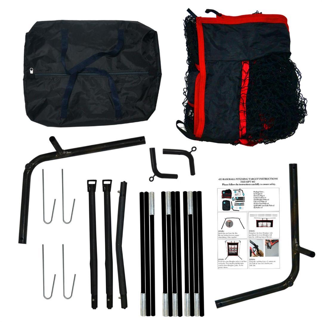 野球ピッチングネット　軟式/硬式ボール対応　屋外/室内用　設置簡単