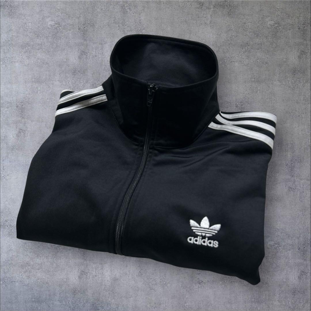 極美品 アディダス ファイヤーバード トラックジャケット 黒　白　2XL ロゴ