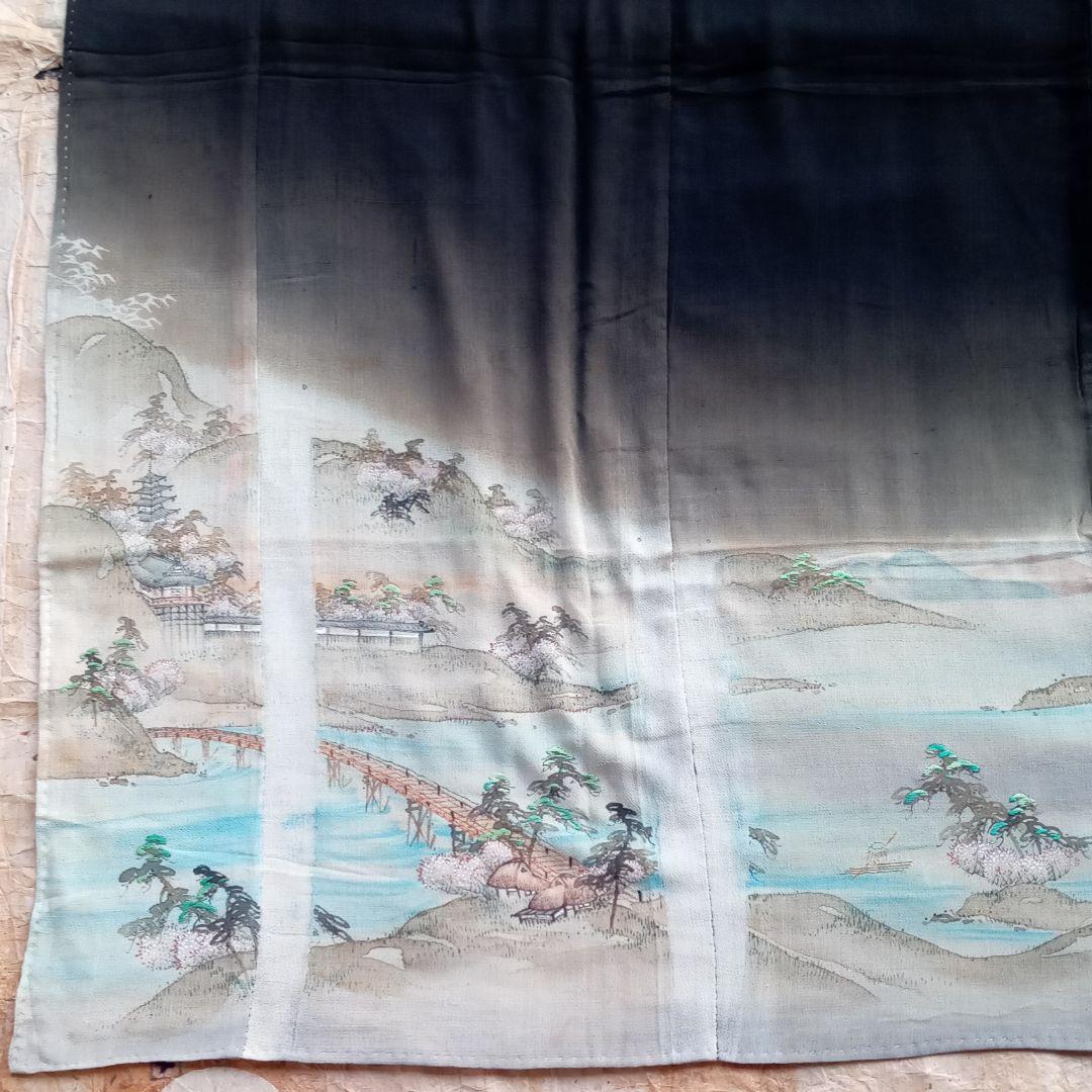 江戸ちりめん　縮緬　曙染　古布　刺繍　小袖裂　アンティーク　リメイク　着物　骨董