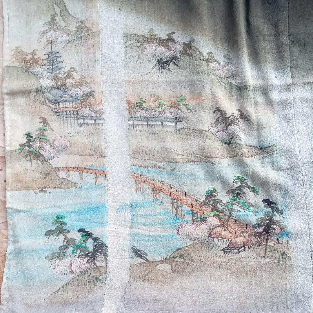 江戸ちりめん　縮緬　曙染　古布　刺繍　小袖裂　アンティーク　リメイク　着物　骨董