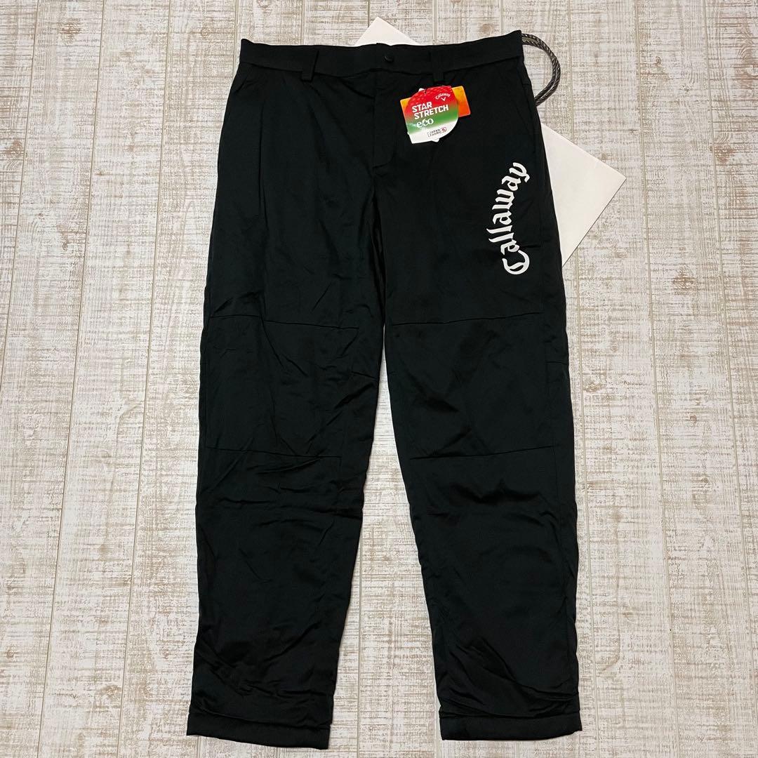 新品 キャロウェイ パンツ ふんわり裏地 極暖 アーチロゴ ブラック LLサイズ