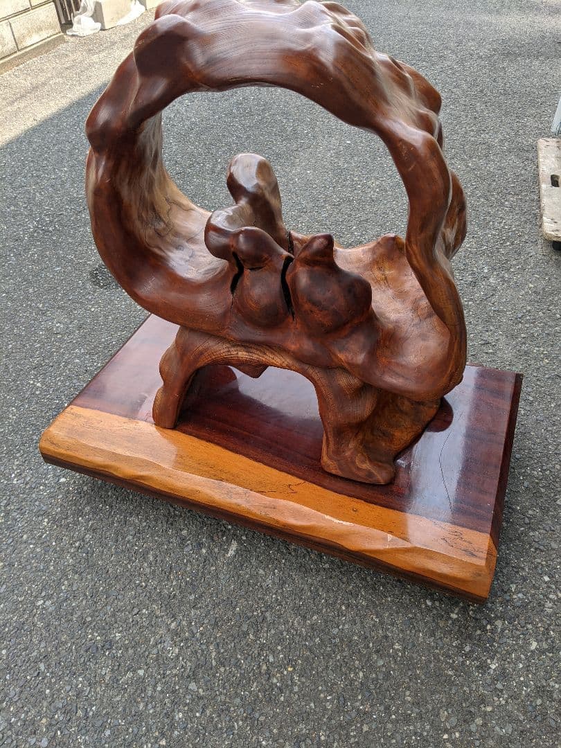 天然木飾り棚　 オブジェ 置物 衝立 アンティーク