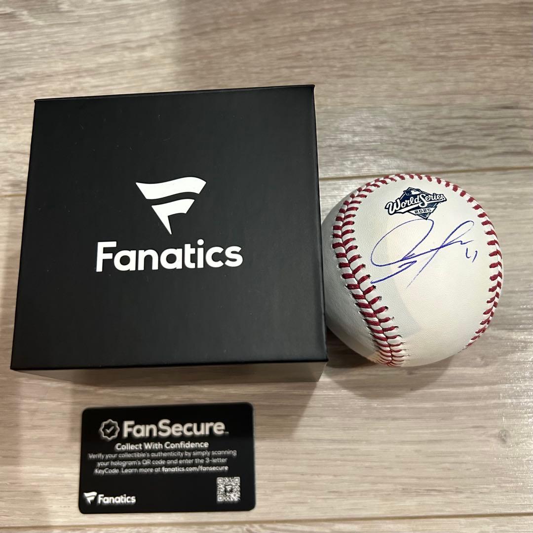 2025年ワールドシリーズ 佐々木朗希サインボールFanatics認証シール付