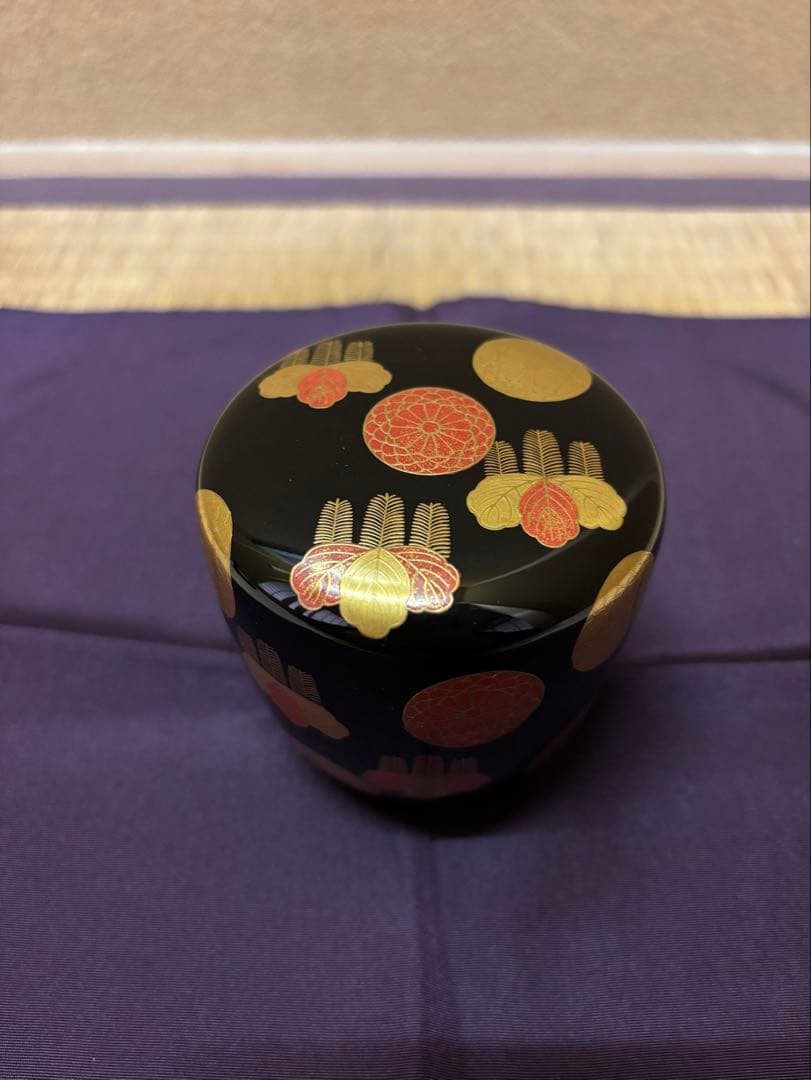 鵬雲斎　箱書　菊桐蒔絵　高台寺蒔絵　中棗　山下清昌堂製　茶道具