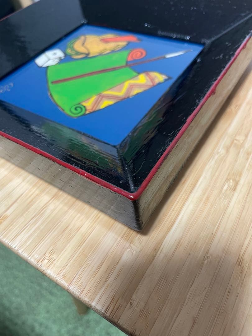 人間国宝 芹沢銈介　ガラス絵　文房四宝