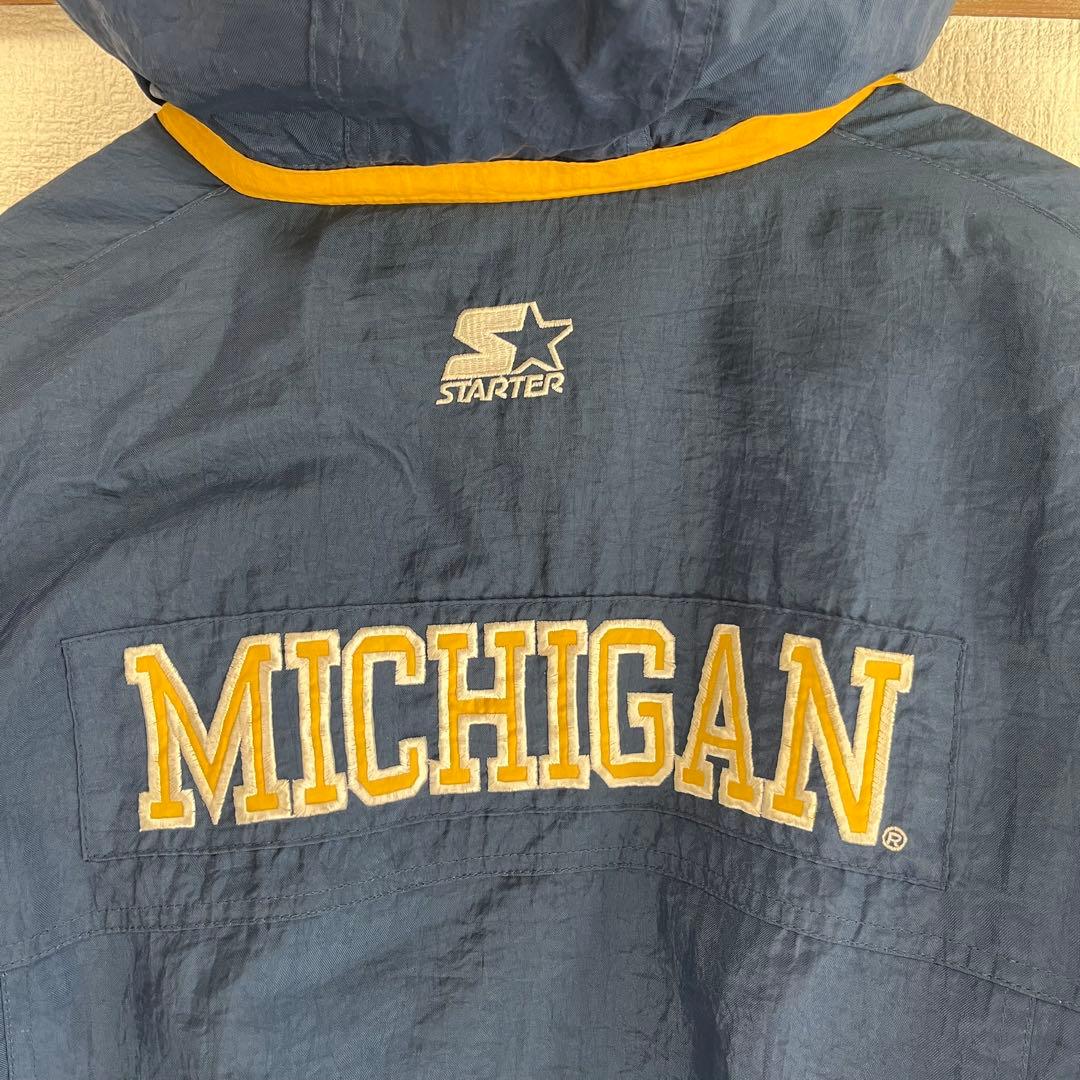 90s STARTER ミシガン大学 中綿 ナイロンジャケット XL アメフト