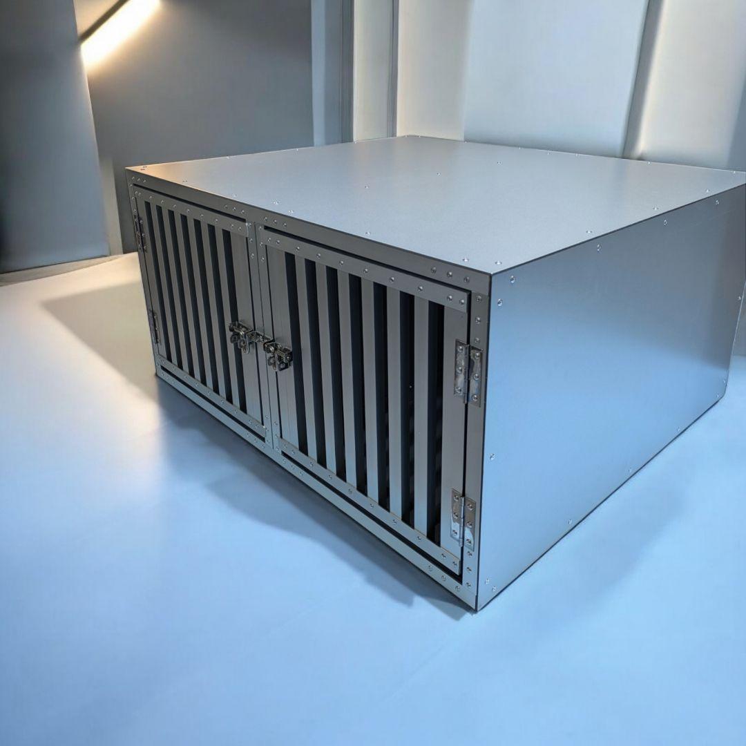 アルミドッグゲージ ✳ 2頭入れ【 幅90×奥行き80×高さ50 】