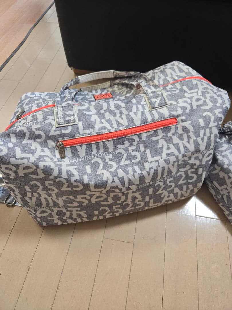 【25周年】 総柄ロゴボストンバッグ LANVIN ランバン シューズ収納袋付