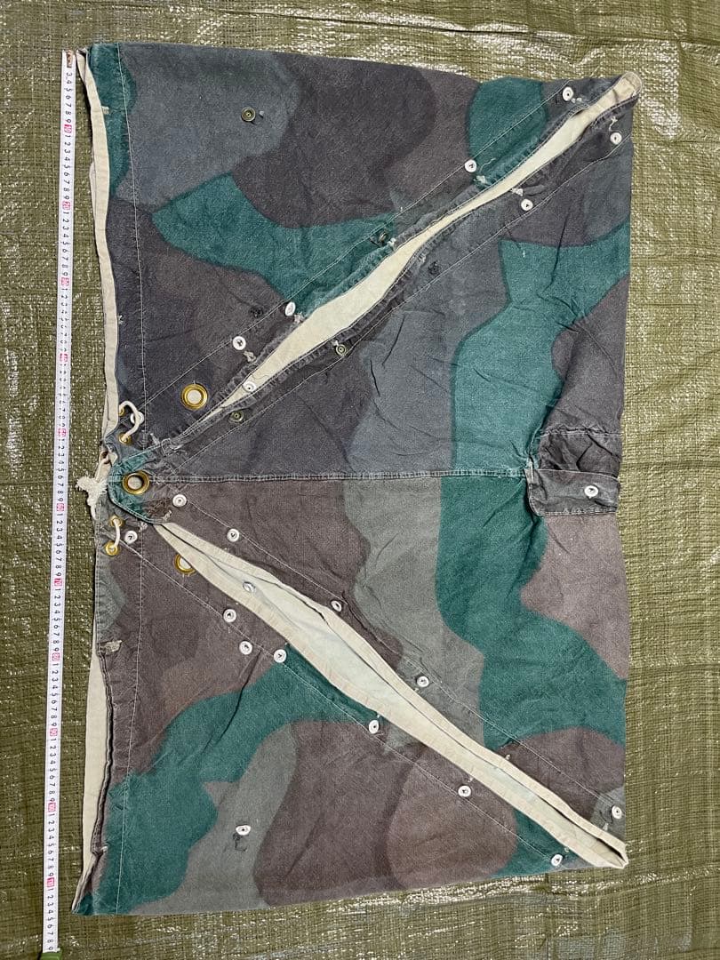 お*い様 スウェーデン軍　軍幕　パズルカモ迷彩 コットン 三角テント