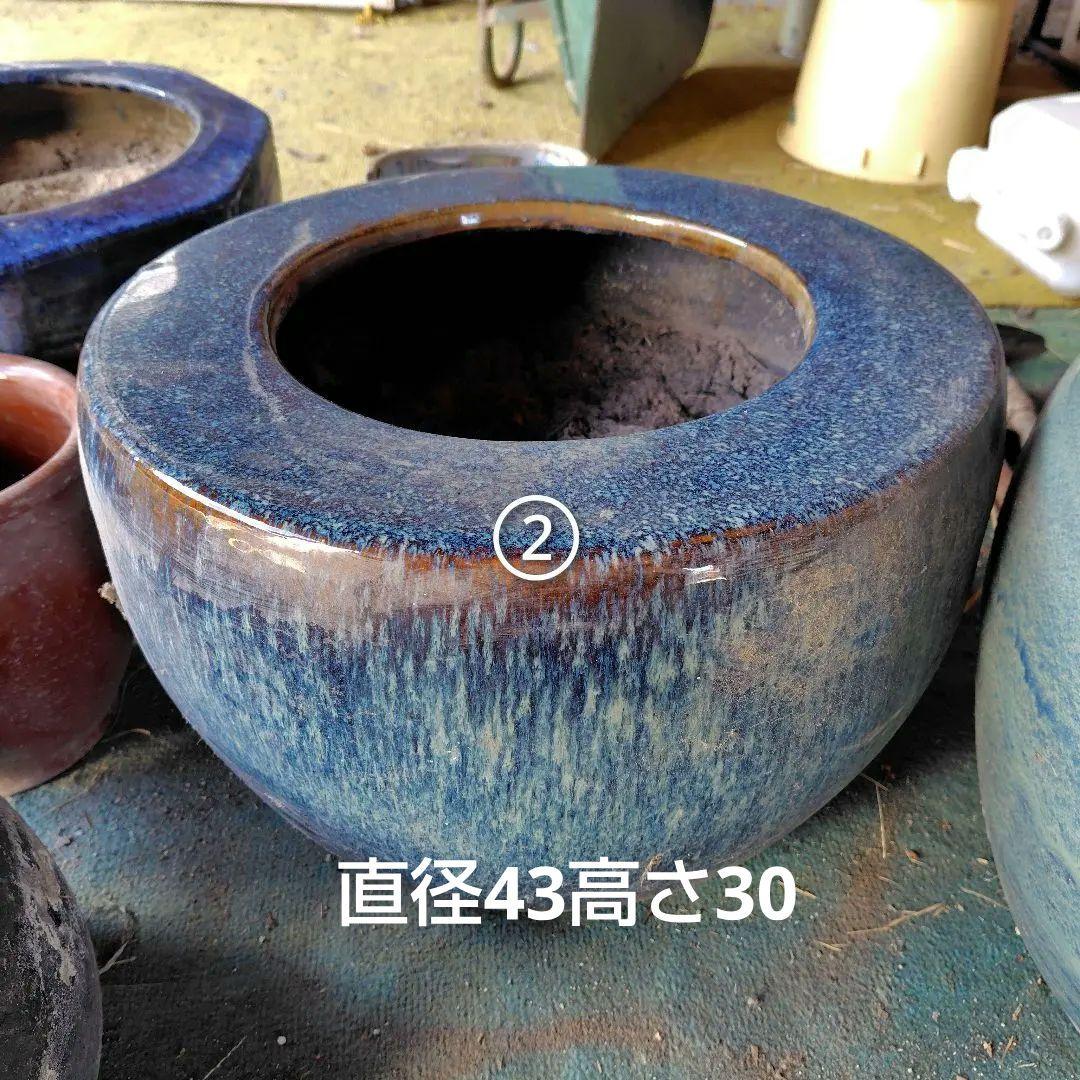 関西地方 青色・緑色　陶器火鉢　引き取りのみ！！　3つセット