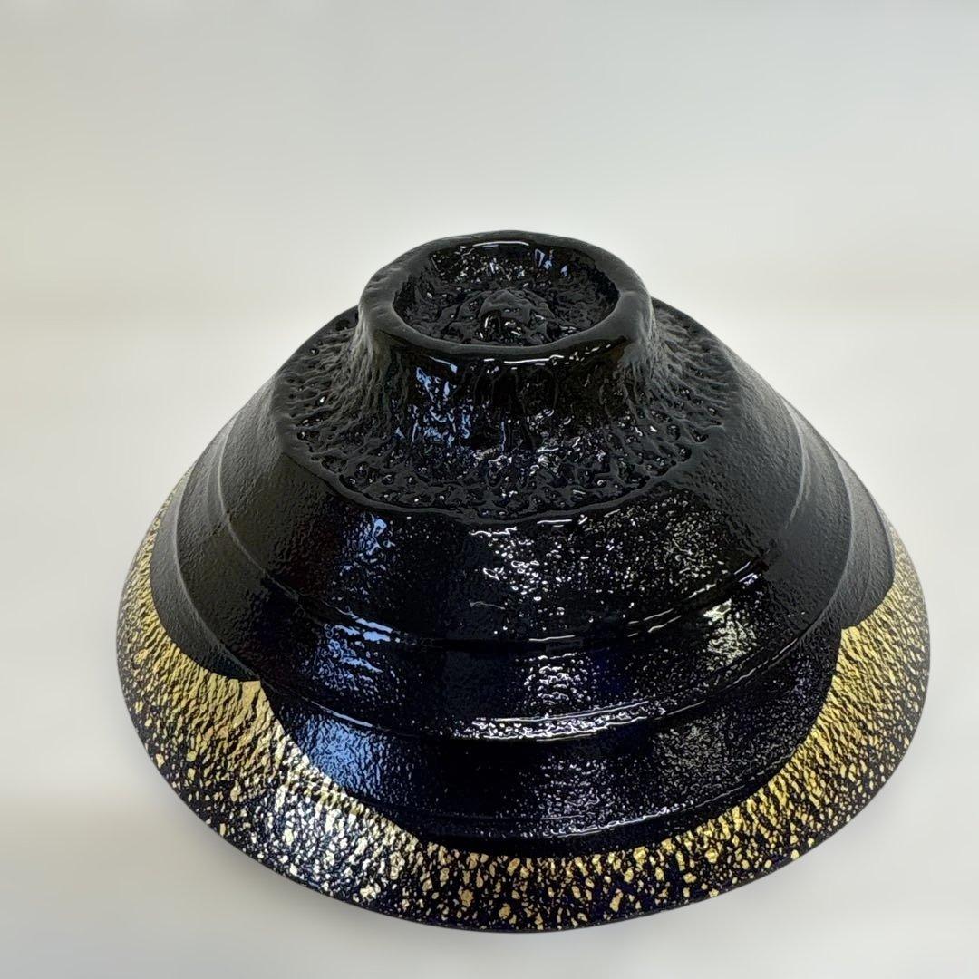 茶道具　渡辺信二　金箔鉢満点星　平茶碗