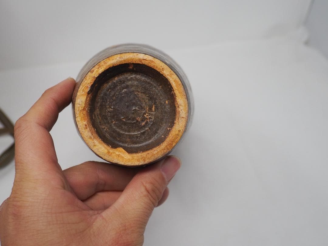 玳瑁斑文　中国　瓶　まだら模様　木箱入り