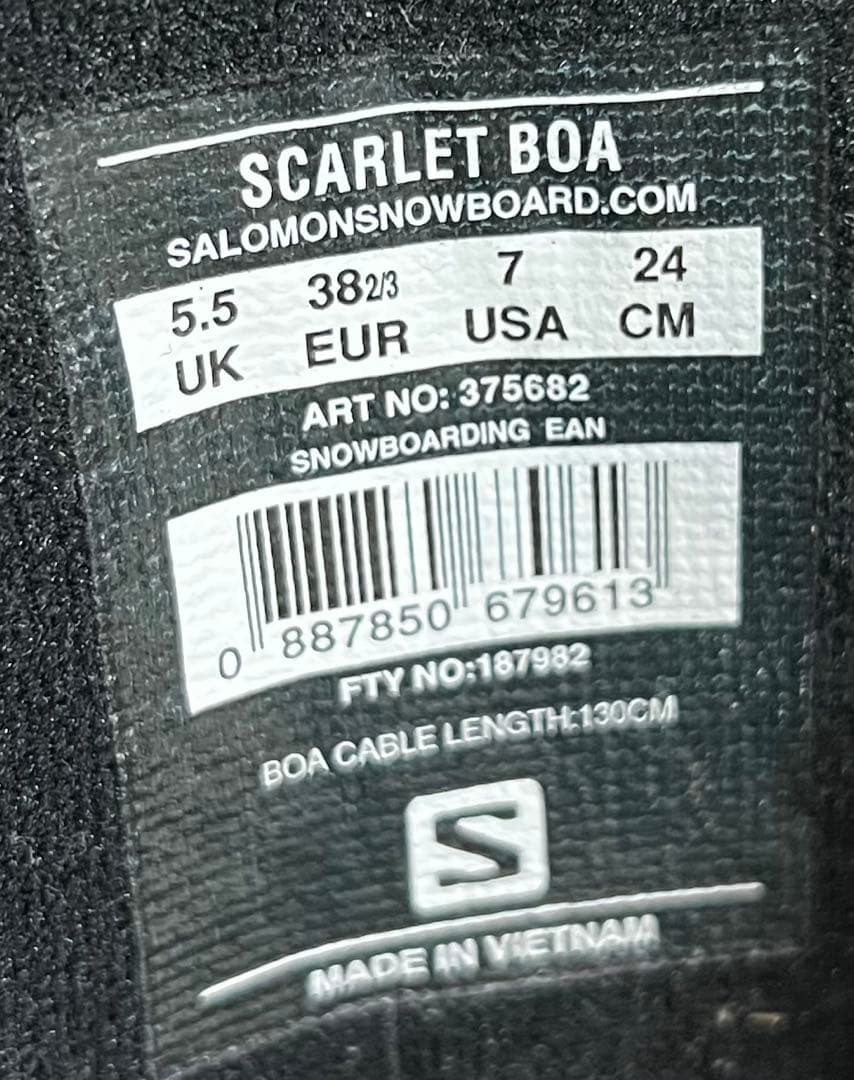 【即日発送】SALOMON サロモン SCARLET BOA 24.0cm