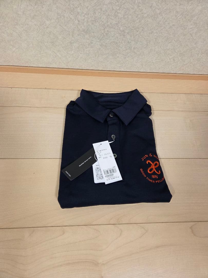 新品 ジュンアンドロペ 長袖ポロシャツ メンズ ゴルフウェア ネイビー Mサイズ