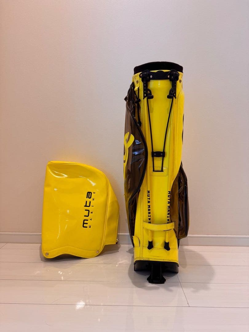 ［muta］ ムータマリン エナメルクリアキャディバッグ イエローブラック