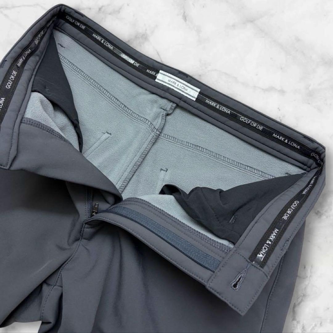 美品✨　MARK & LONA グレー ゴルフパンツ　防寒　フリース　M