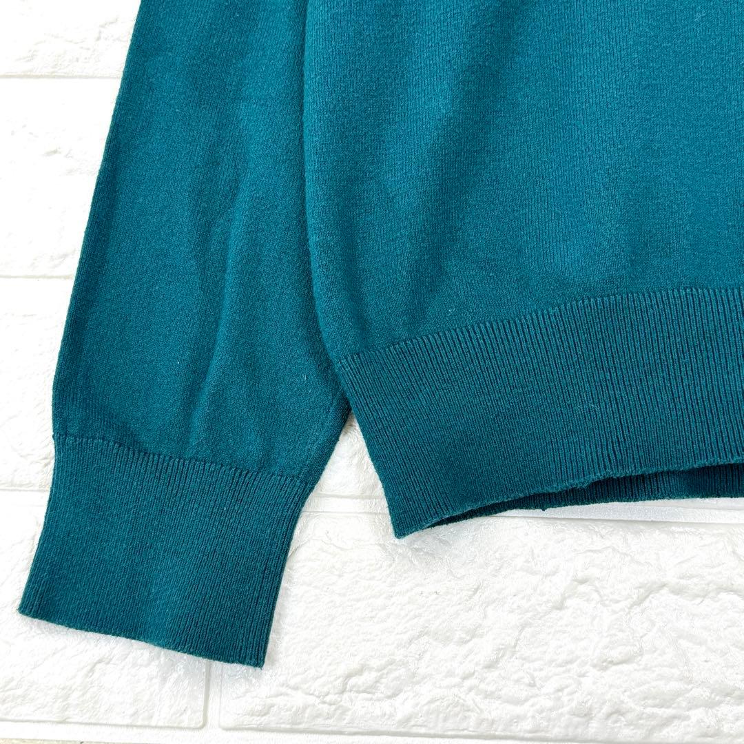 パーリーゲイツ【2】緑系 ロゴ入り タートルネック 長袖ニット 春秋 綿混み