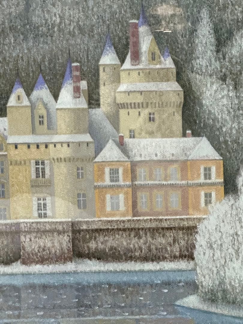 古城　肉筆　油彩　大型絵画　勝呂隆光　風景画 美術品　インテリア　真作保証