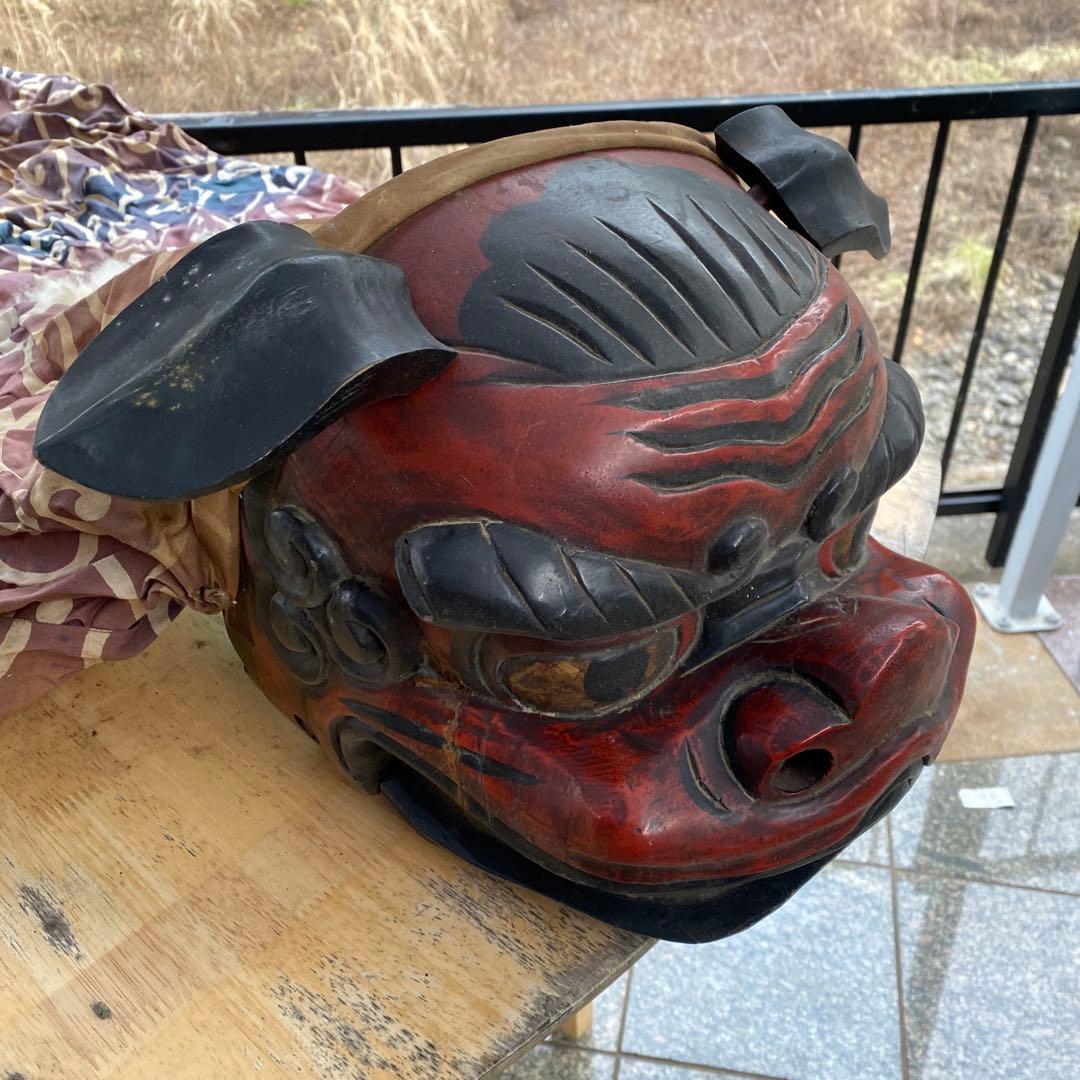 獅子舞用　獅子頭　お祭り　お正月　アンティーク　ビンテージ