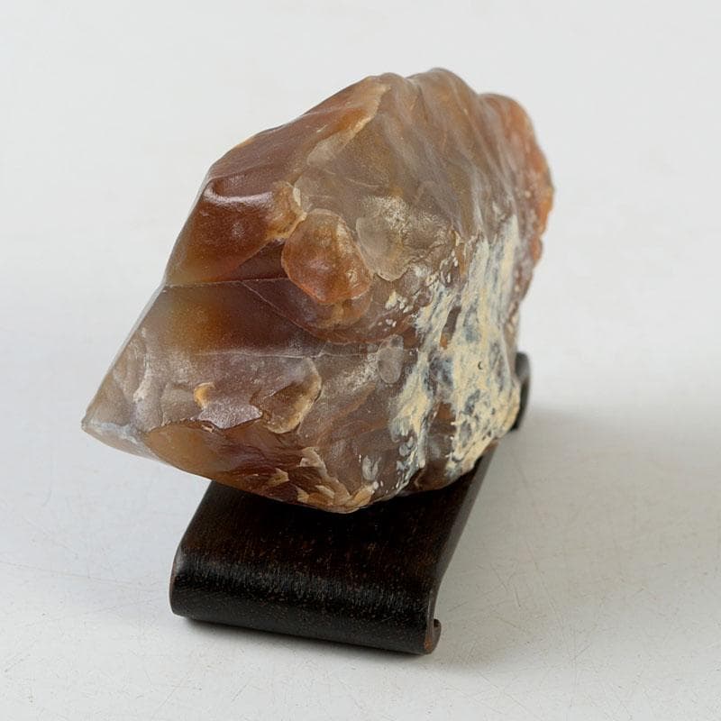 天然石　鑑賞石　瑪瑙　原石　唐木台付　置物　Z　8612