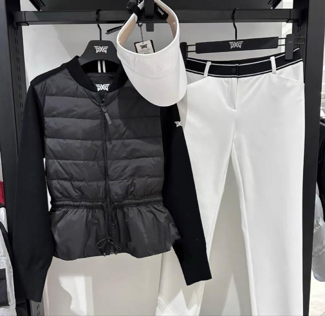 PXG 新作ゴルフ ウェア レディース ジャケット ダウン×ニット トップスS