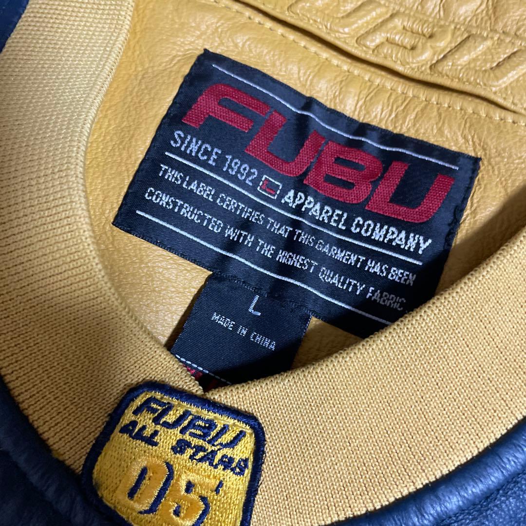 FUBU フブ レザー ゲームシャツ Lサイズ HIPHOP Bboy