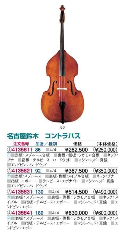 【直接引取限定】コントラバス（SUZUKI No.180 Anno1988）