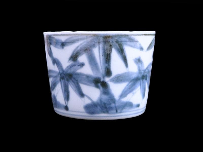 古伊万里　染付　竹笹の図　蕎麦猪口　D372AS-fbue