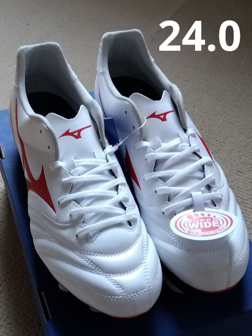 【専売品です】 スパイク／ミズノ／24.0／白／P1GA210462／新品