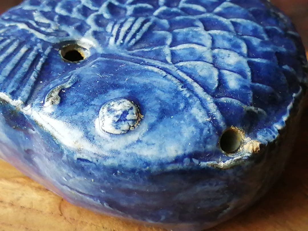 骨董　李朝　鯛型水滴書道具