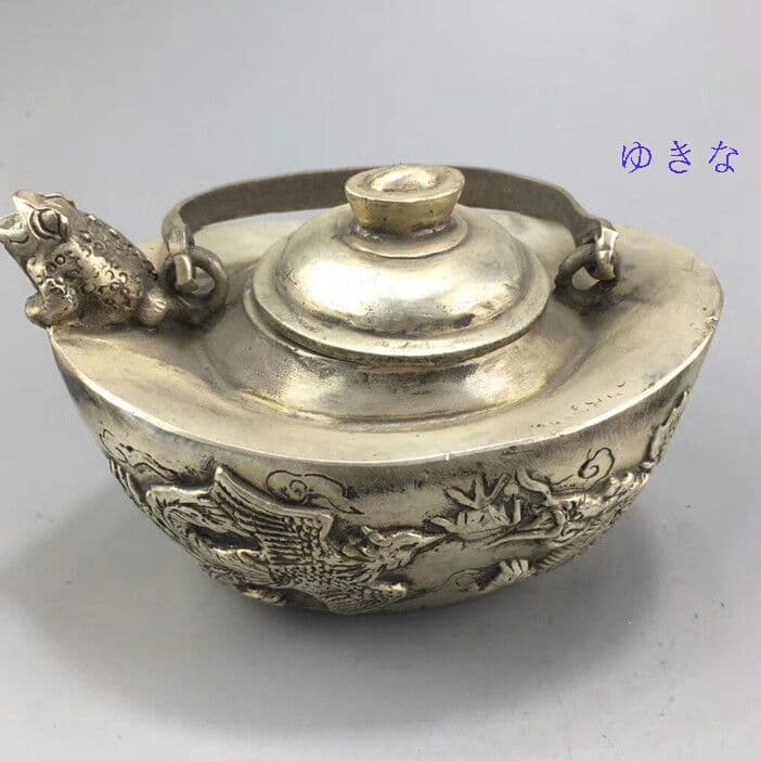 古玩家居工芸品の元宝の徳利急須の置物o