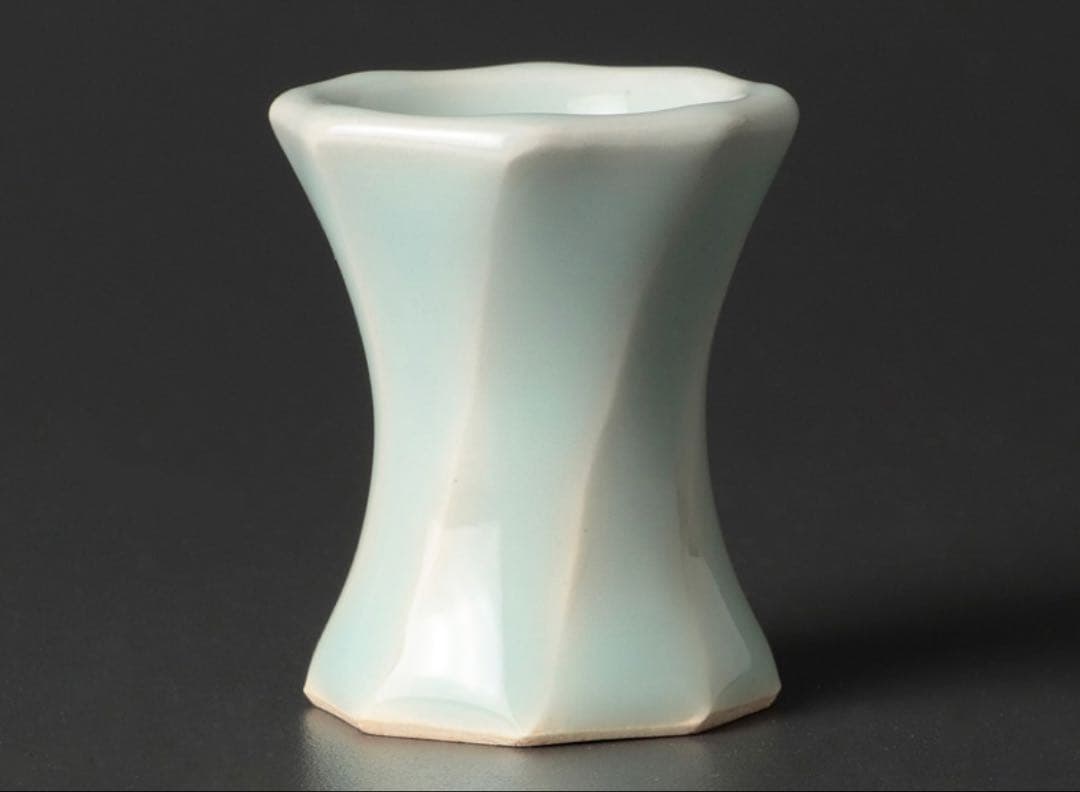 川瀬忍 青磁蓋置 茶道具 本物保証