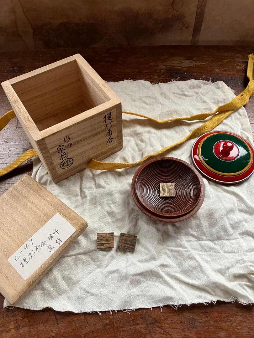 茶道具 提灯香合 塗師 中村宗哲 木製漆器 旧家蔵出し 時代物 木箱 共箱付き