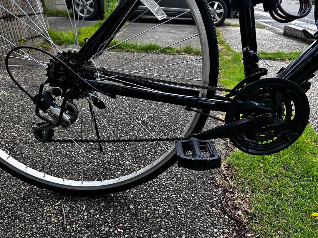 【ぶらんこっこ】クロスバイク自転車21段変速 700C 27インチ相当 黒