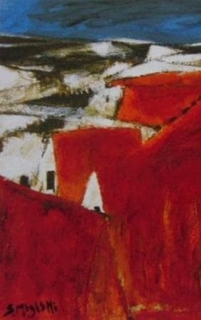 三岸節子、「坂の町」、厳選、希少画集・額装画、人気作品、新品高級額 額装付