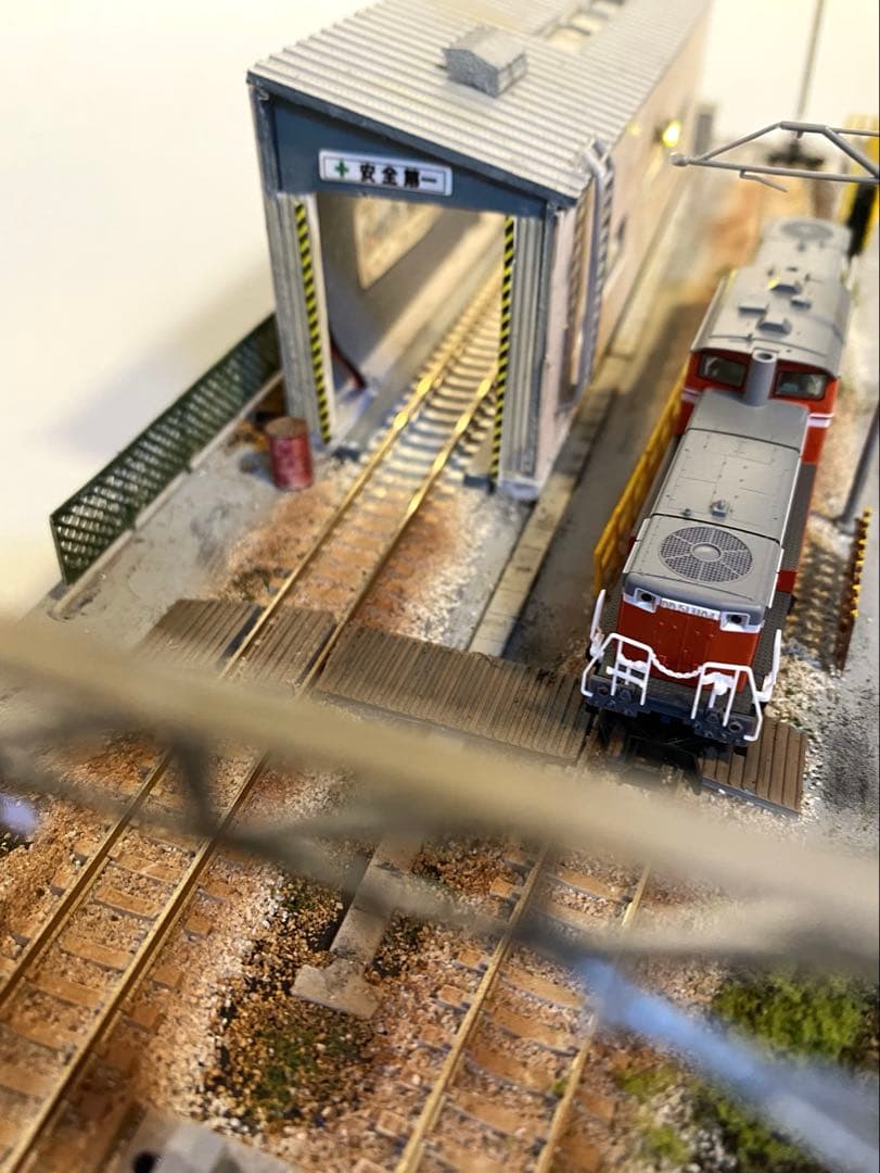 Nゲージ　ジオラマ　鉄道　模型　機関区　LED照明付き