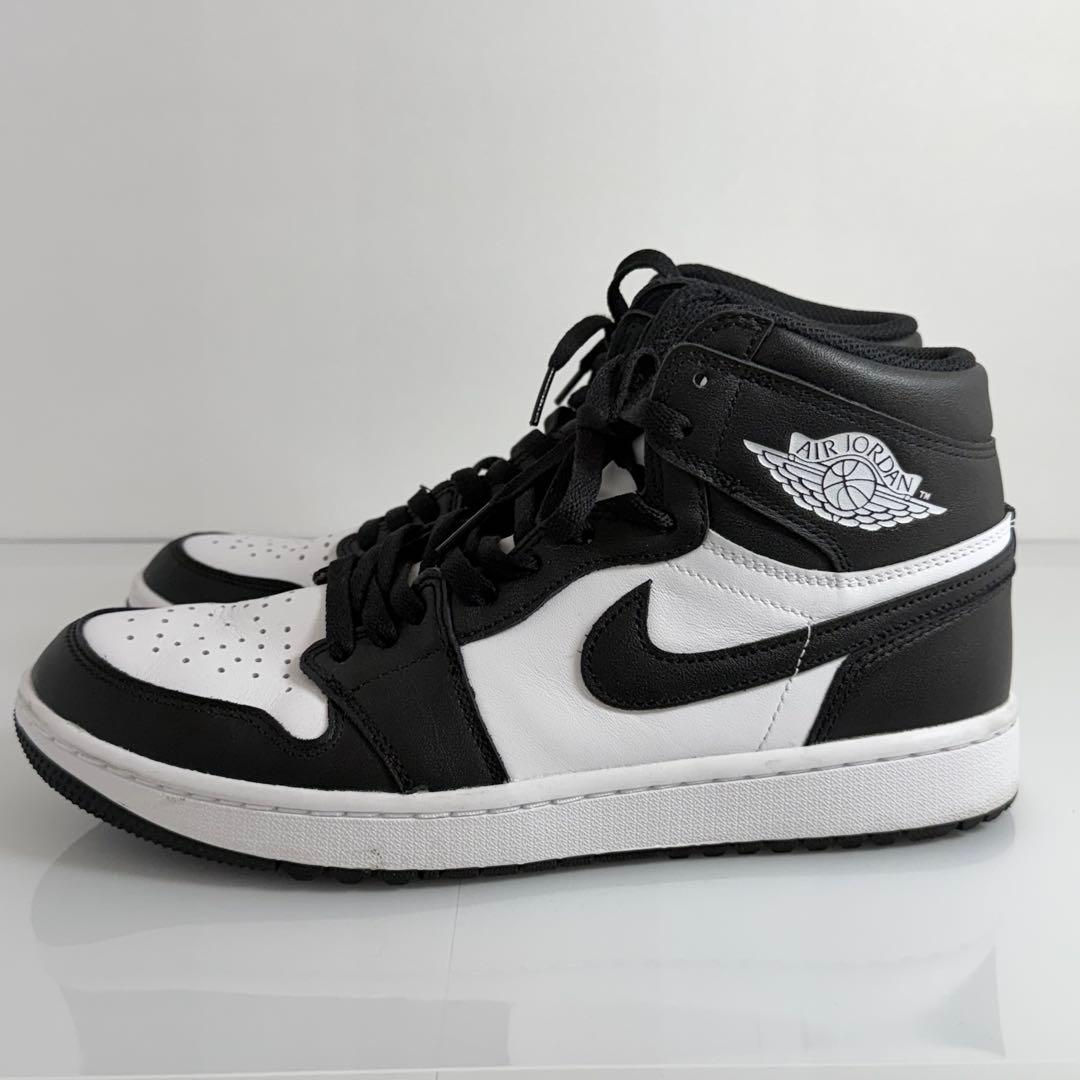 【正規品】NIKE エアジョーダン1 ハイ ゴルフ スニーカー 27cm 白 黒