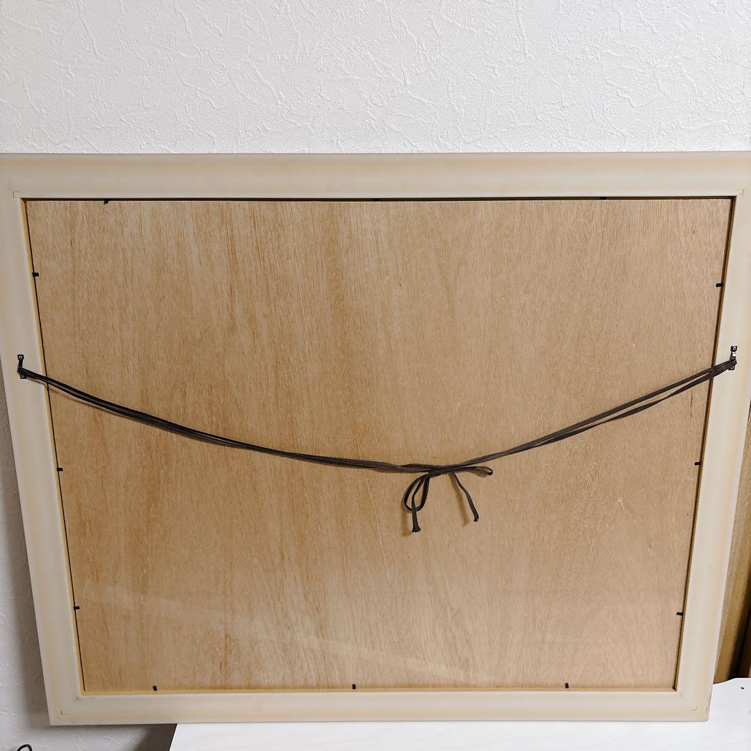 【美品】ロンゴ『パティオガーデン②』風景画 額装 大型 縦76×横91