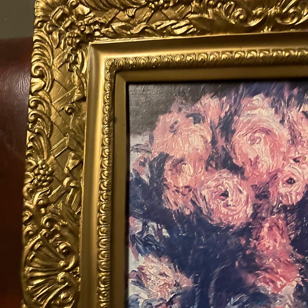 希少 SANYO ルノワール ばら バラ 金彩 額縁