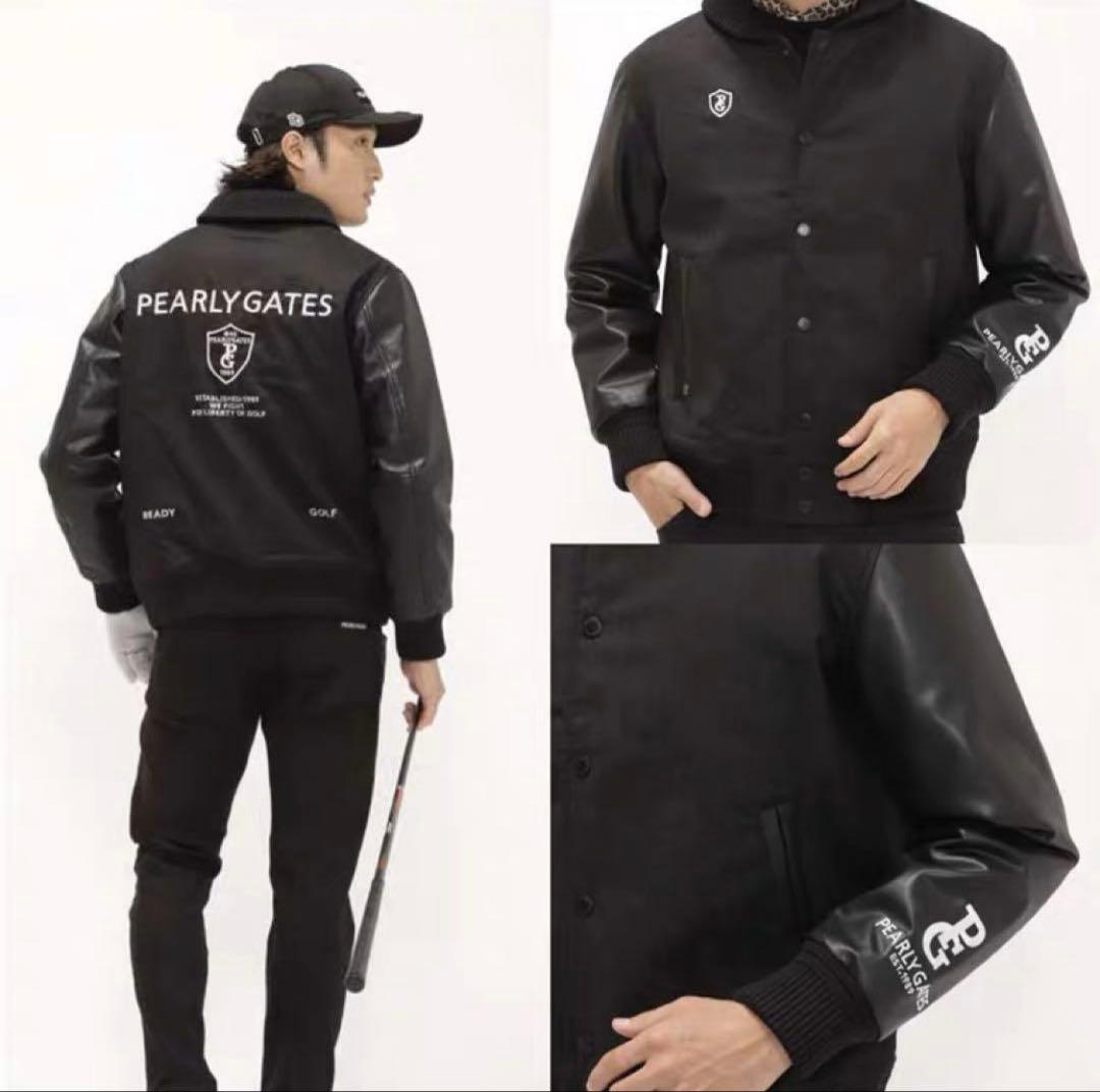 PEARLY GATES ブラックデニム×合皮ジャケット