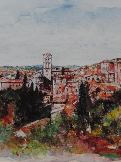 西村直之、【バラ色のアッシジ（サンタ・キアーラ教会より）】