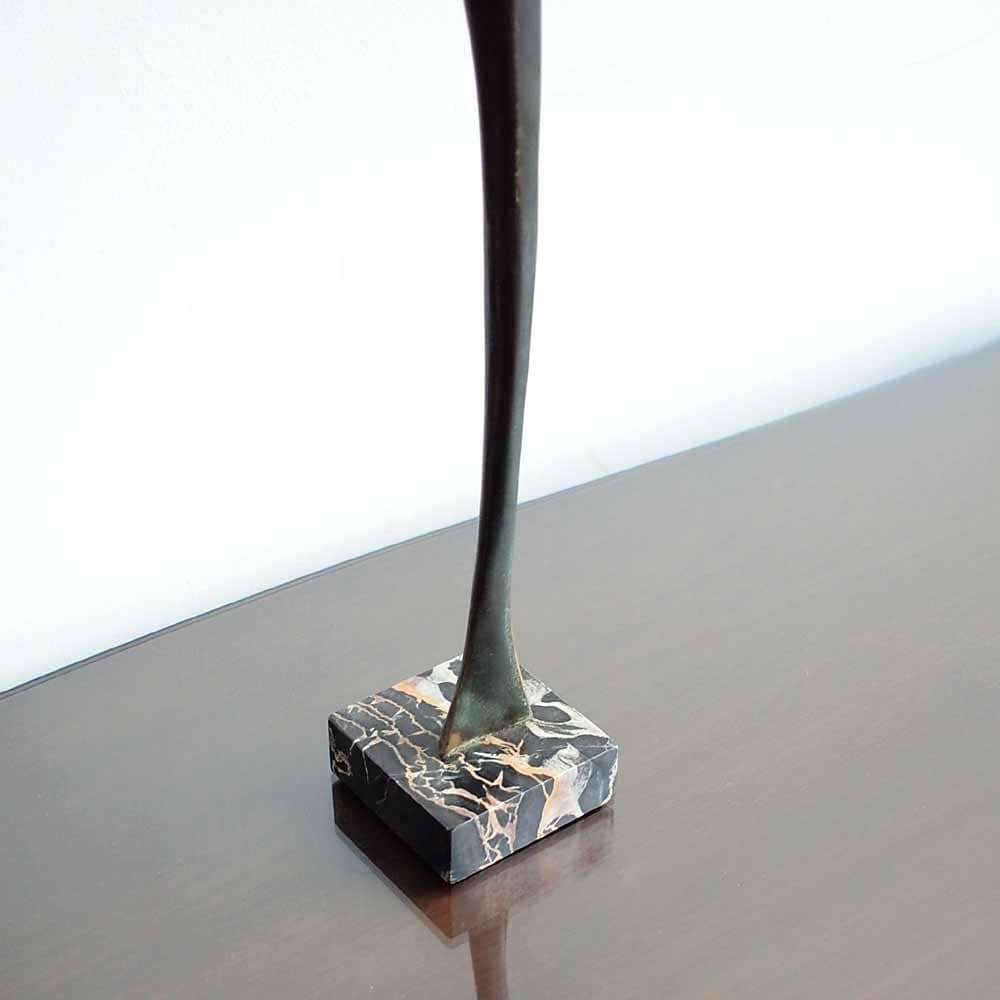 ブロンズ像 ミッドセンチュリー フォークアート オブジェ 大理石 ZR24127