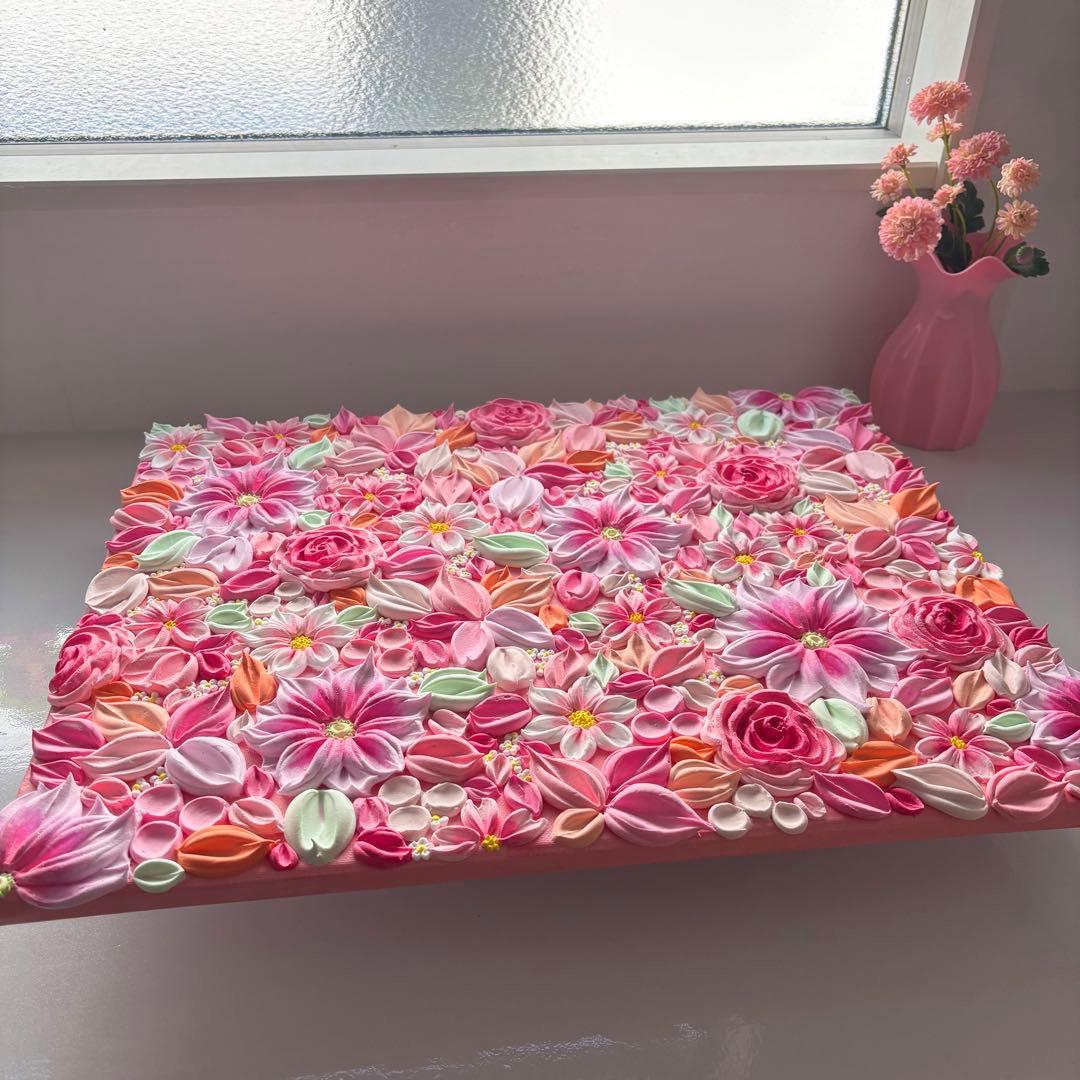 テクスチャーアート　アート　オーダー　受注　インテリア　花　現代アート　油絵