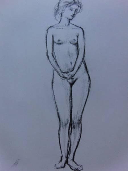 船越保武、裸婦、希少、額装用画集画、大判、新品高級額装付