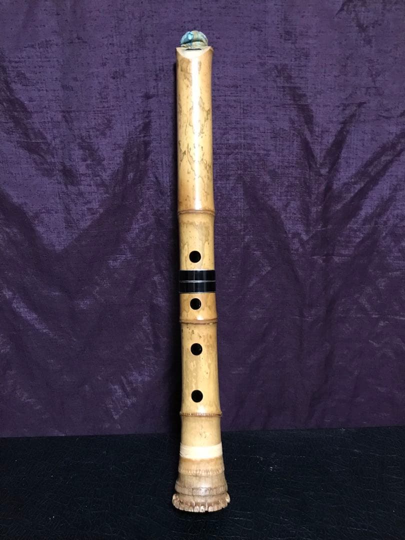 ⭐️琴古流尺八 探？芳？銘　銀縁唄口　長さー約42.5センチ　重さー約320グラム