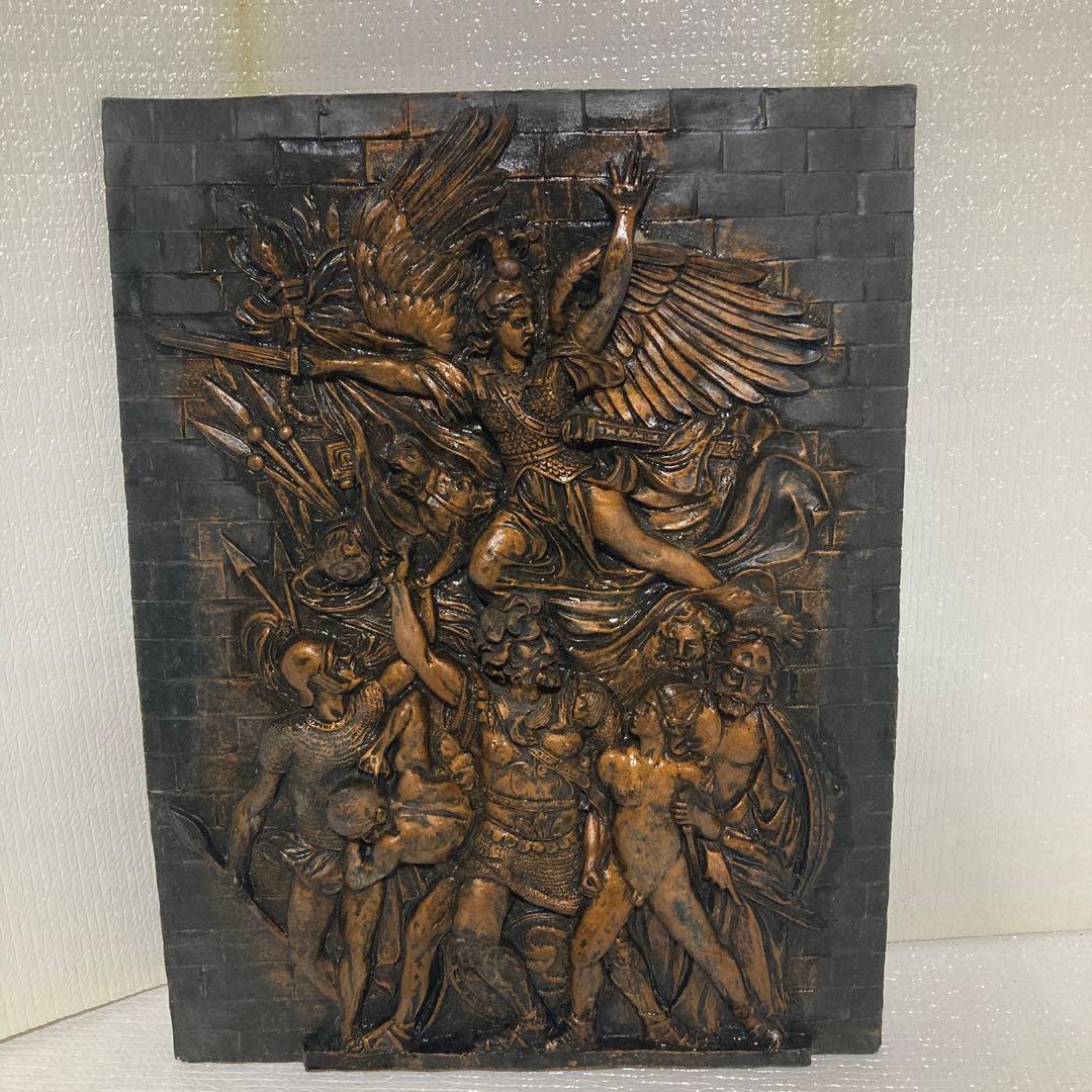 金属製 浮彫り彫刻 約30cm x 40cm