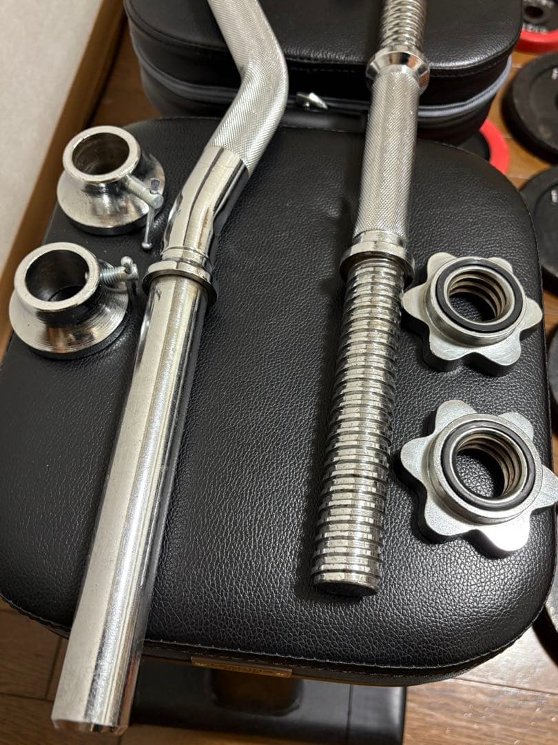 iROTEC ダンベルプレートセット90kg ベンチ台、Wバー　※都内手渡しのみ