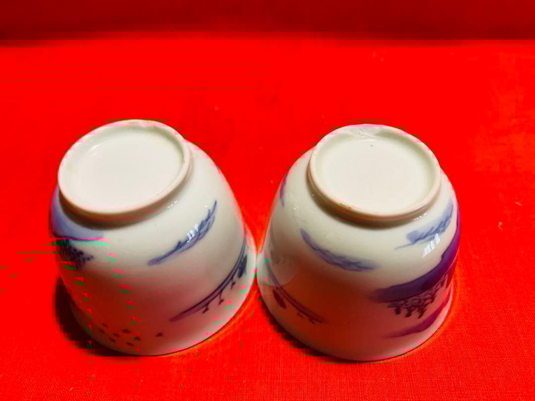 古伊万里　平戸焼　10客　湯呑　煎茶器　ぐい呑み　猪口　のぞき　骨董