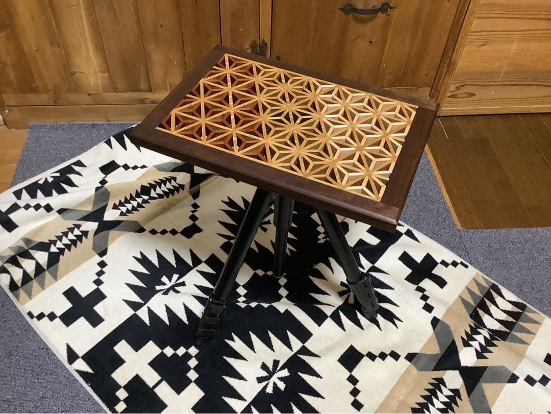 IGT天板　1ユニット　三脚用テーブル　組子細工ヘキサゴン123