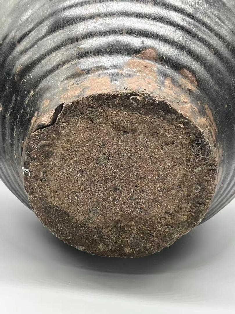 宋時代　贛州窯黑陶大壺 黑陶大瓶 李朝15世紀　高麗　黒陶大壺(B-52)